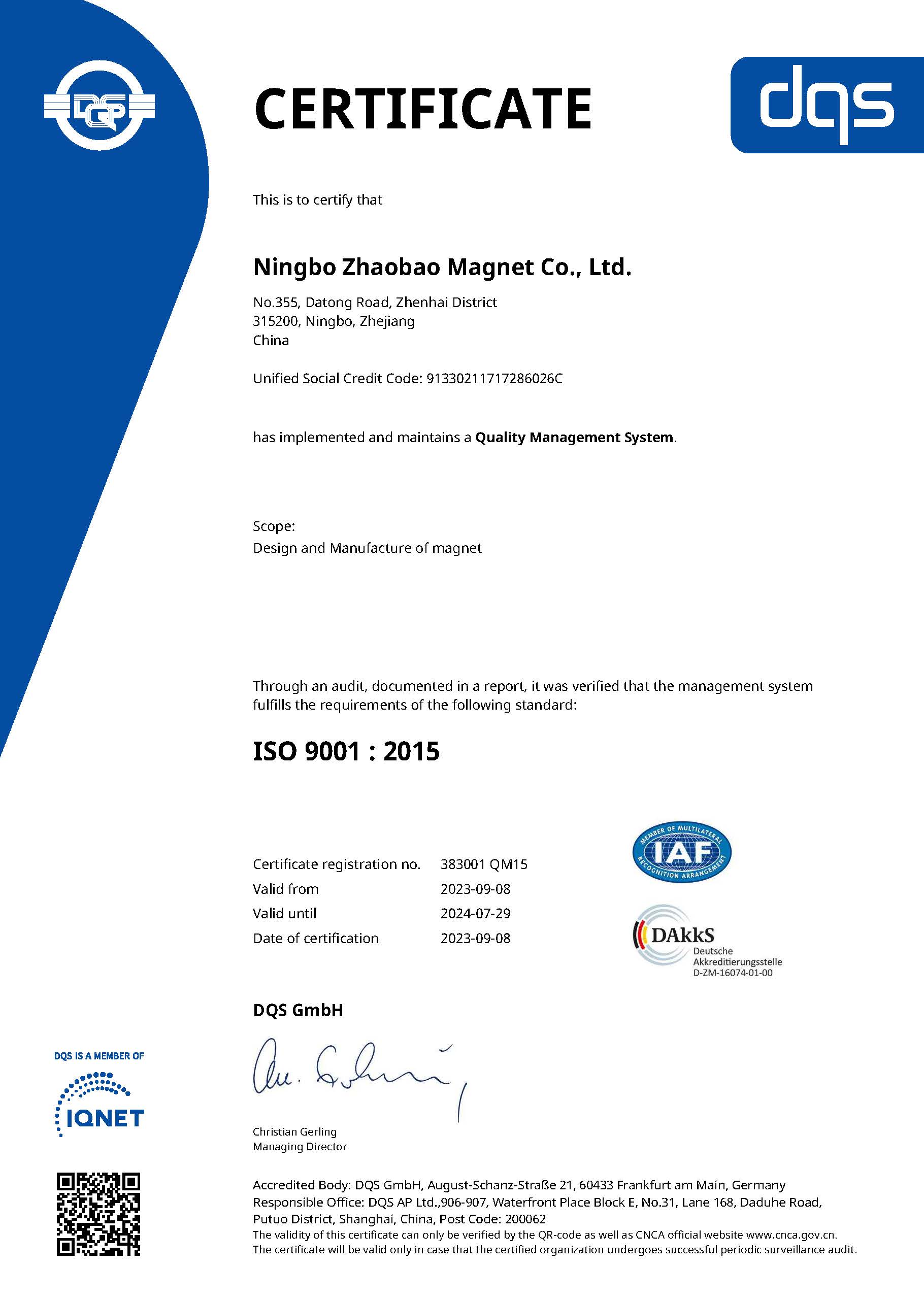 certificate